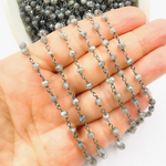 Load image into Gallery viewer, Coated Labradorite Oxidized 925 Sterling Silver Wire Chain