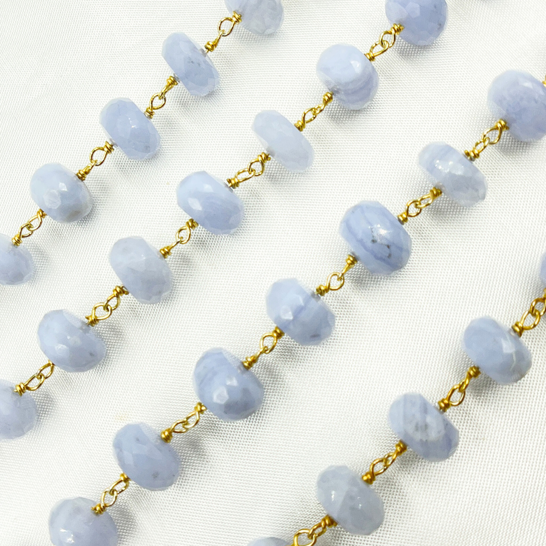 Blue Lace Agate  Wire Chain
