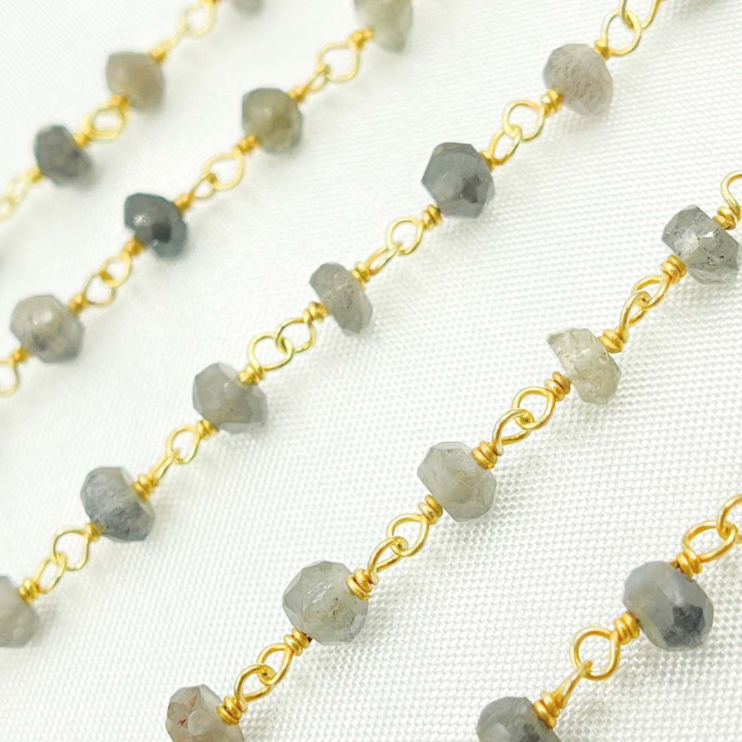 Black Moonstone Wire Chain. BMS5