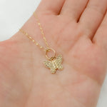 Load image into Gallery viewer, 14k Solid Gold Diamonds Butterfly Charm. GDP481