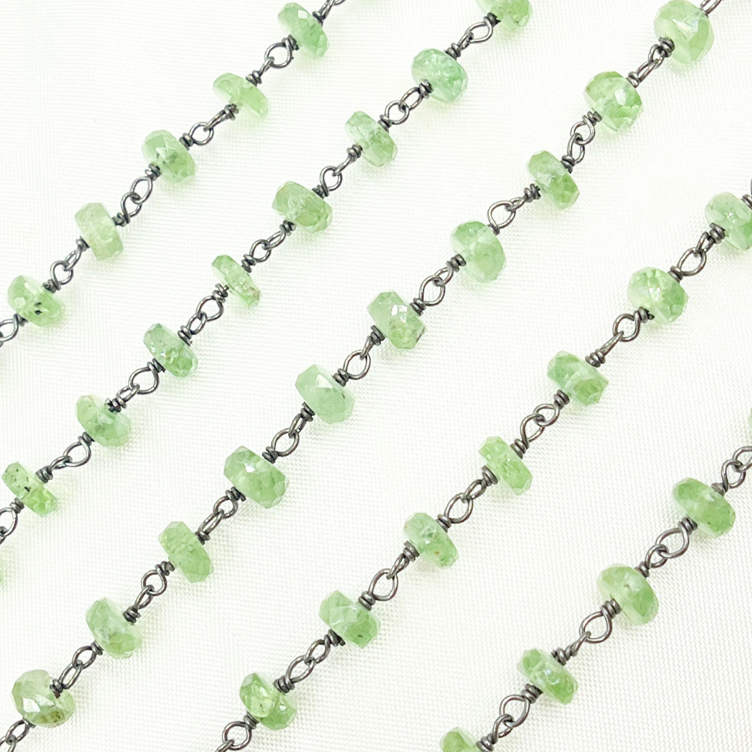 Green Kyanite Oxidized Wire Chain. KYA9