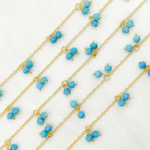 Load image into Gallery viewer, Turquoise Dangle Gold Plated Wire Chain. TRQ5
