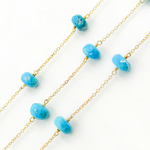 Load image into Gallery viewer, Turquoise Gold Plated Connected Wire Chain. TRQ46

