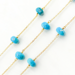 Load image into Gallery viewer, Turquoise Gold Plated Connected Wire Chain. TRQ46