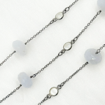 Load image into Gallery viewer, Natural Chalcedony & White Topaz Oxidized Connected Wire Chain. PCL6