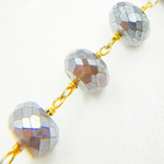 Load image into Gallery viewer, Coated Taupe Moonstone Gold Plated Wire Chain. CMS79