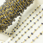 Load image into Gallery viewer, IOL1. Iolite Gold Plated 925 Sterling Silver Wire Chain