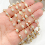 Load image into Gallery viewer, Silverite Tear Drop Shape Gold Plated Wire Chain. SIL1
