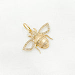 Load image into Gallery viewer, GDP13. 14K Solid Gold Diamond Bee Charm