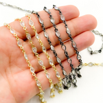 Load image into Gallery viewer, Cubic Zirconia Pear Shape Connected Chain.