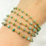 Load image into Gallery viewer, Dyed Emerald Wire Wrap Chain.