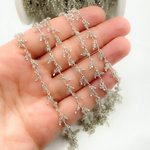 Load image into Gallery viewer, Labradorite Cluster Dangle 925 Sterling Silver Wire Chain