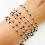 Load image into Gallery viewer, Coated Black Spinel Wire Chain.