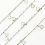 Load image into Gallery viewer, Created White Opal Triangle Shape Dangle Chain. CWO5
