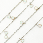 Load image into Gallery viewer, Created White Opal Triangle Shape Dangle Chain. CWO5