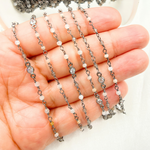Load image into Gallery viewer, Multi Moonstone & Round CZ Wire Wrap Chain.