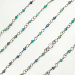 Load image into Gallery viewer, Chrysocolla and C.Z. Oxidized Wire Chain. CSO7