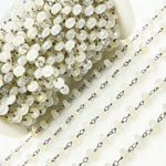 Load image into Gallery viewer, Coated White Chalcedony Oxidized Wire Chain. CWC1