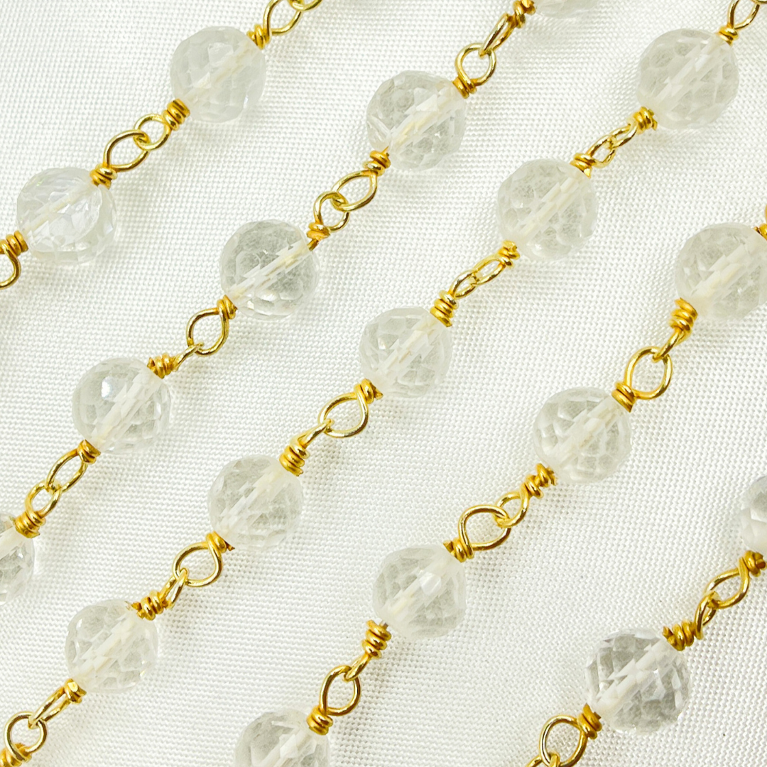 Crystal Round Gold Plated Wire Chain. CR22