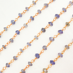 Load image into Gallery viewer, Iolite Rose Gold Plated Wire Chain. IOL4