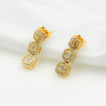 Load image into Gallery viewer, EFF52119. 14k Solid Gold Baguette Diamond Dangle Earrings