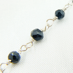Load image into Gallery viewer, Black Spinel 925 Sterling Silver Wire Chain. BSP55
