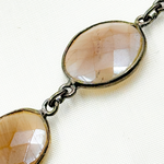 Load image into Gallery viewer, Multi Moonstone Oval Shape Bezel Oxidized Wire Chain. MMS2