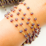 Load image into Gallery viewer, Coated Garnet Gold Plated Wire Chain