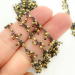 Load image into Gallery viewer, Golden Pyrite Cluster Dangle Oxidized Wire Chain. GPR3