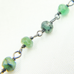 Load image into Gallery viewer, Emerald Oxidized Wire Chain. EME8