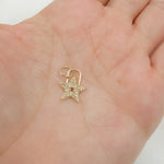 Load image into Gallery viewer, GDP511. 14k Solid Gold Diamond and Gemstone Star Charm