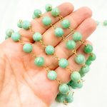 Load image into Gallery viewer, Amazonite Gold Plated Wire Chain. AMZ16