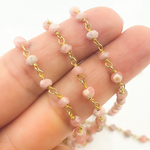 Load image into Gallery viewer, Rhodochrosite Gold Plated Wire Chain. RHD2