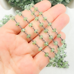 Load image into Gallery viewer, Green Kyanite Oxidized Wire Chain. KYA9