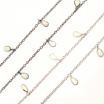 Load image into Gallery viewer, Created White Opal Tear Drop Shape Dangle Chain. CWO6