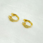 Load image into Gallery viewer, HP402528. 14k Solid Gold Diamond Huggies Hoops