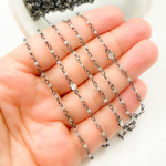 Load image into Gallery viewer, Coated Labradorite CZ Combination Oxidized Wire Chain. CLB29