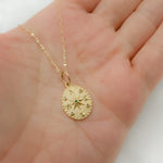 Load image into Gallery viewer, 14k Solid Gold Diamond and Emerald Oval Compass Charm. GDP499