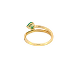 Load image into Gallery viewer, 14k Solid Gold Diamond and Emerald Spiral Heart Ring