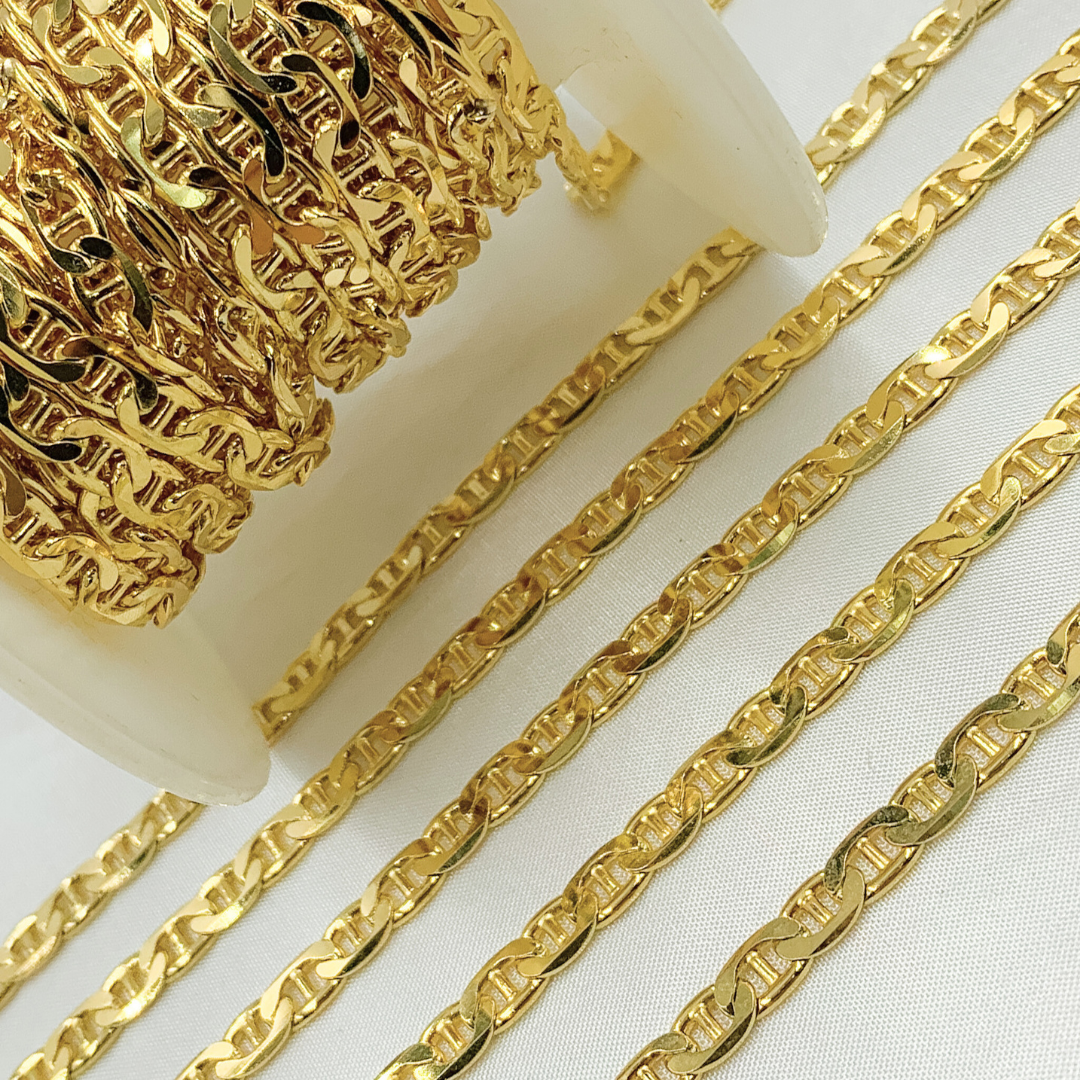 Y77GP. Gold Plated  925 Sterling Silver Marina Chain