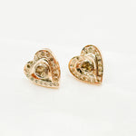 Load image into Gallery viewer, DE060. Diamond and Polki Diamond Sterling Silver Heart Studs
