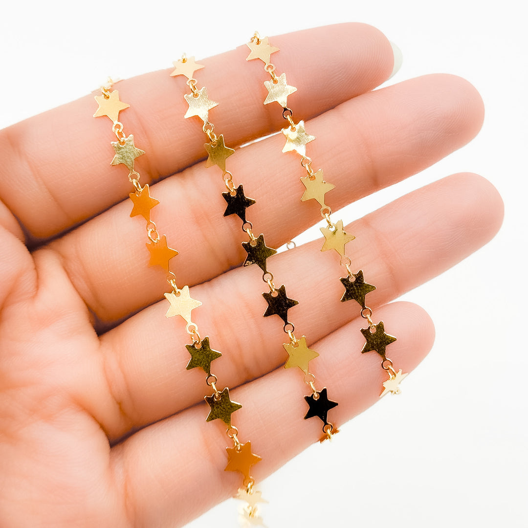 V312GF. 14K Gold-Filled Fancy Star-Link Chain