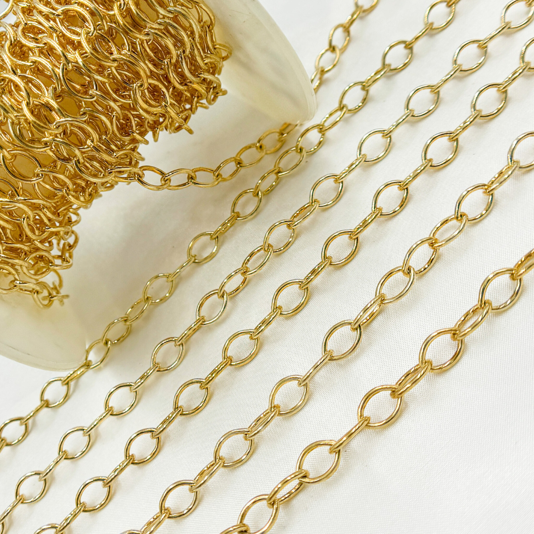 Buy Now Gold Plated 925 Sterling Silver Smooth Hollow Oval Link