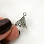 Load image into Gallery viewer, DC262. Diamond Sterling Silver Triangle Connector
