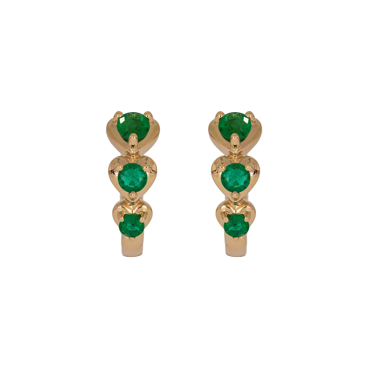 EHZ57588. 14K Solid Gold Fancy Gemstone Hoops