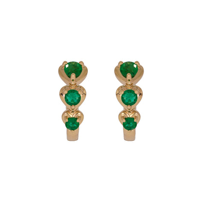 EHZ57588. 14K Solid Gold Fancy Gemstone Hoops
