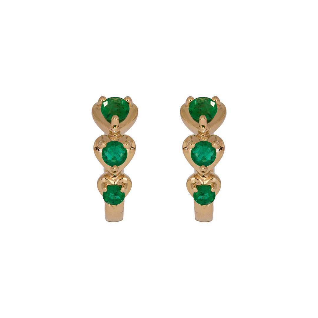 EHZ57588. 14K Solid Gold Fancy Gemstone Hoops