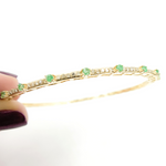 Load image into Gallery viewer, 14K Solid Gold Bangle with Diamonds and Stones. KG98
