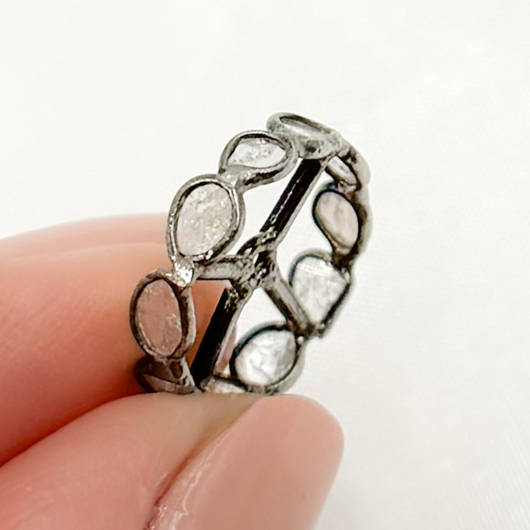 DC736. Diamond Sterling Silver Round Spacer Bead