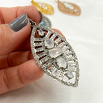 Load image into Gallery viewer, DP208. Diamond &amp; Sterling Silver Leaf Shape Pendant with Gemstone
